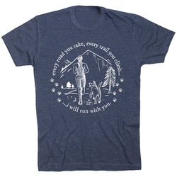 Running Short Sleeve T-Shirt - Every Road You Take [Navy/Adult Large] - SS