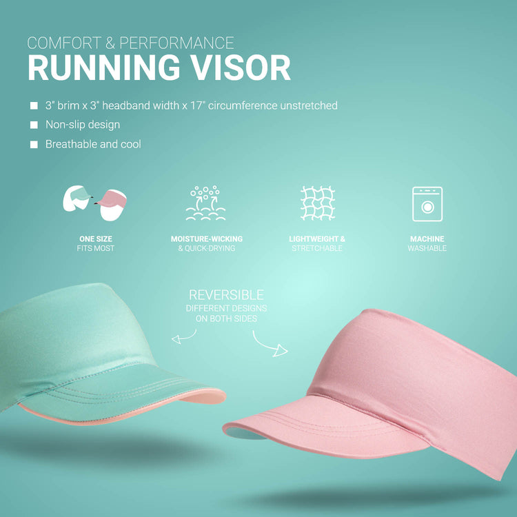 Running Comfort Performance Visor - Pink & Teal