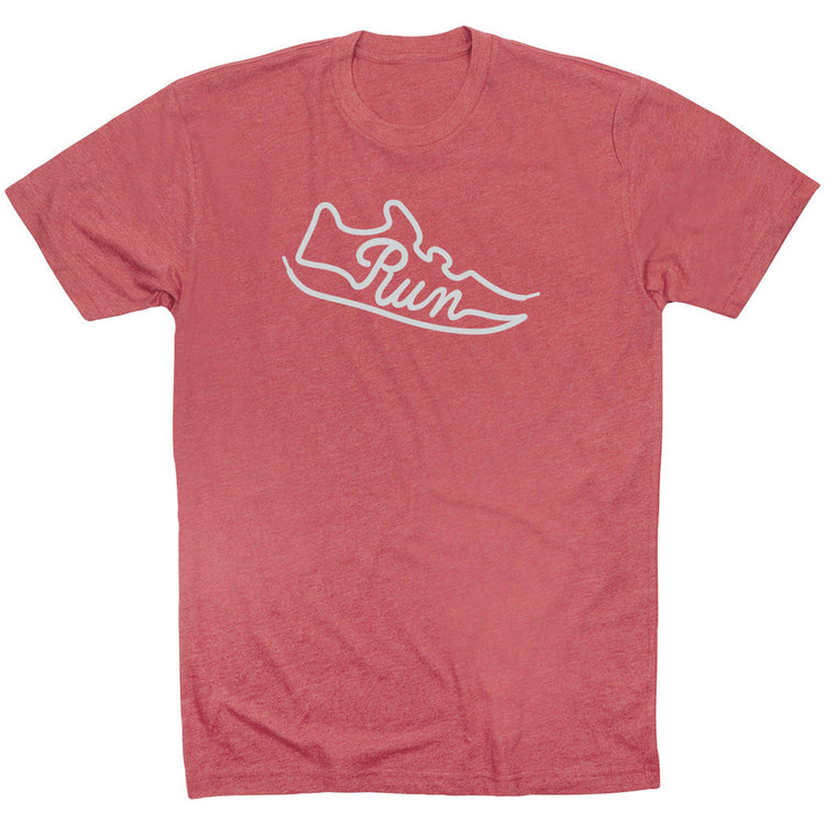 Running Short Sleeve T-Shirt - Run Shoe [Adult Medium/Mauve] - SS