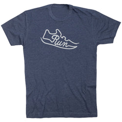 Running Short Sleeve T-Shirt - Run Shoe [Adult Medium/Navy] - SS