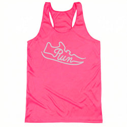 Women's Racerback Performance Tank Top - Run Shoe [Pink/Adult Large] - SS