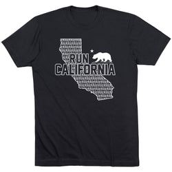 Running Short Sleeve T-Shirt - Run California [Adult X-Large/Black] - SS