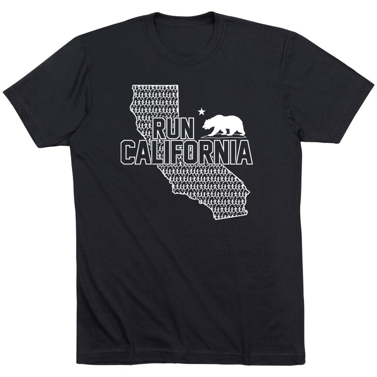 Running Short Sleeve T-Shirt - Run California [Adult X-Large/Black] - SS