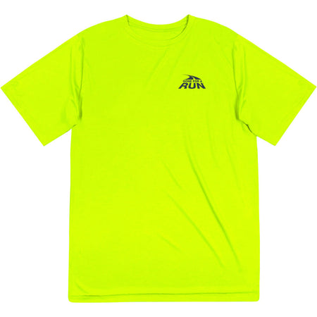 Men's Running Short Sleeve Performance Tee - Gone For a Run Logo - Mini [Adult X-Large/Safety Yellow] - SS