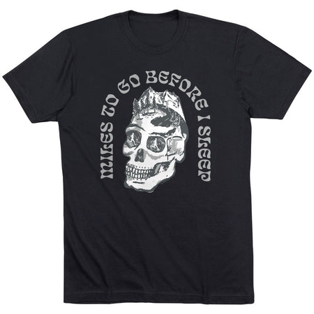 Running Short Sleeve T-Shirt - Miles To Go Before I Sleep - Skull [Adult Small/Black] - SS