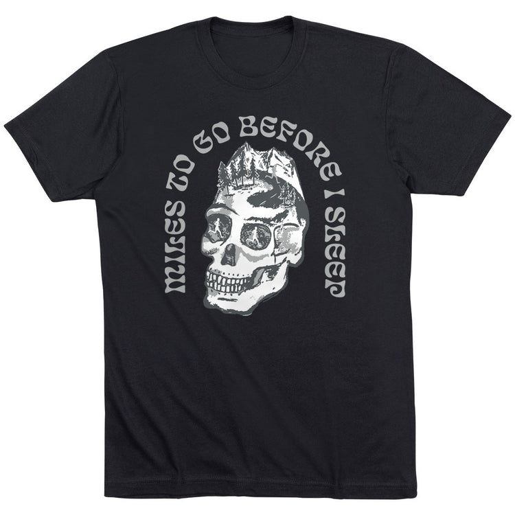 Running Short Sleeve T-Shirt - Miles To Go Before I Sleep - Skull [Adult Small/Black] - SS