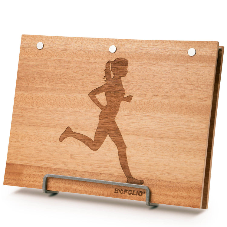 Premier Wood BibFOLIO® Race Bib Album - Female Runner