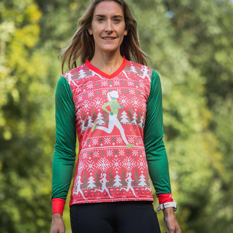 GFAR Women's Running Long Sleeve Performance Tee - Ugly Sweater