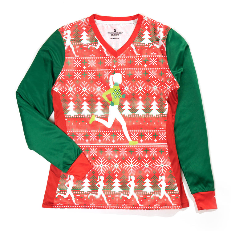 GFAR Women's Running Long Sleeve Performance Tee - Ugly Sweater