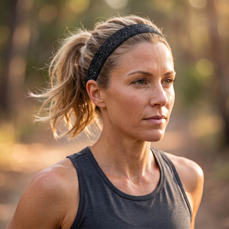 Running Juliband Non-Slip Deluxe Headband - Black Glitter
