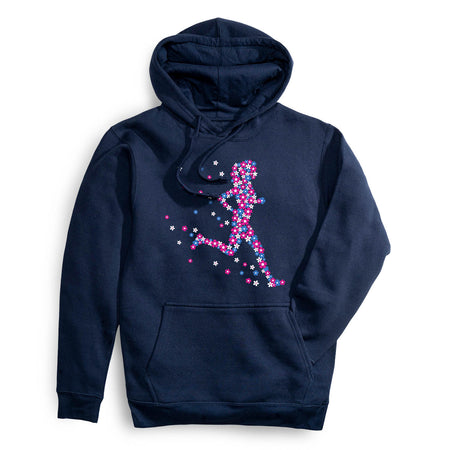 Statement Fleece Hoodie - Summer Runner Girl [Adult Large/Navy] - SS