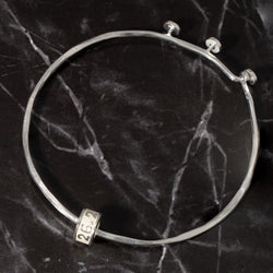 Sterling Silver Adjustable Bangle Bracelet - Enamel 26.2 Marathon
