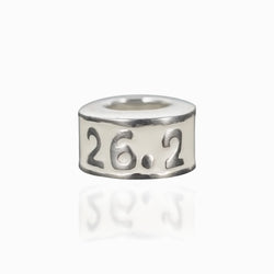 Sterling Silver Adjustable Bangle Bracelet - Enamel 26.2 Marathon