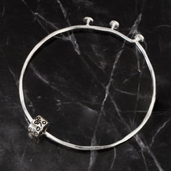 Sterling Silver Adjustable Bangle Bracelet - Cyclist