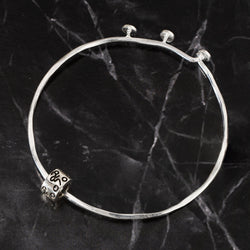 Sterling Silver Adjustable Bangle Bracelet - Cyclist