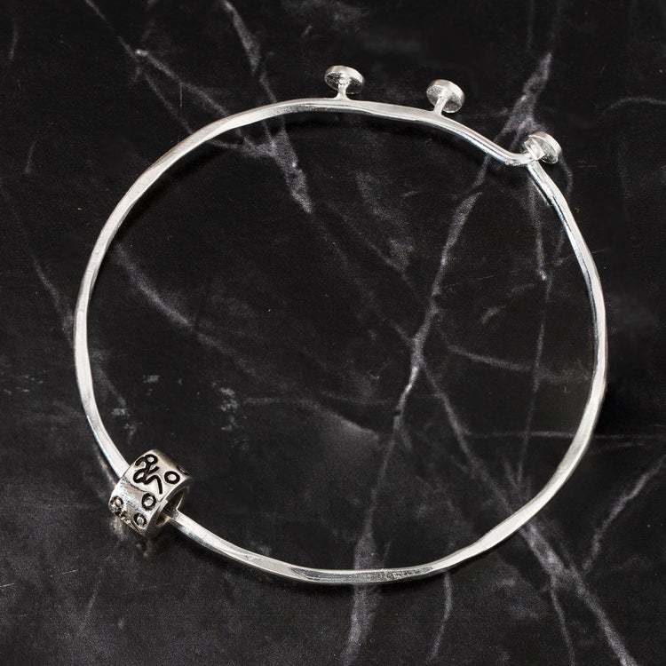 Sterling Silver Adjustable Bangle Bracelet - Cyclist