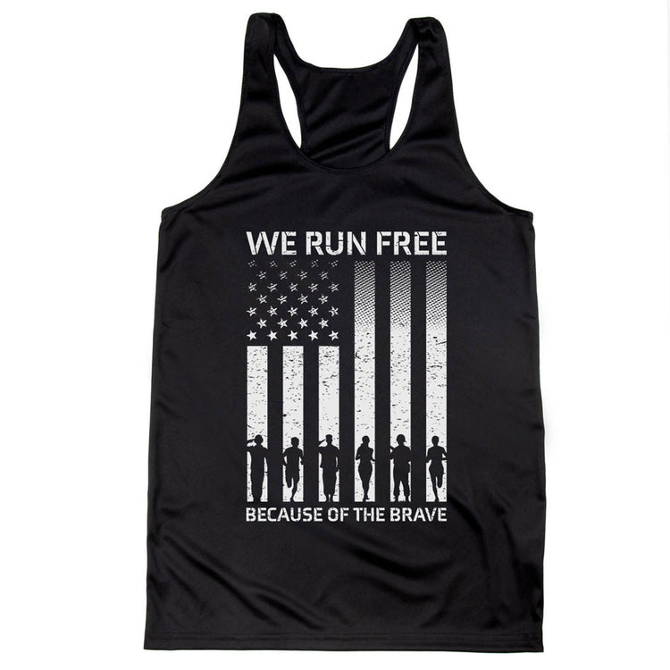 Women's Racerback Performance Tank Top - Because of the Brave [Adult X-Large/Black] - SS