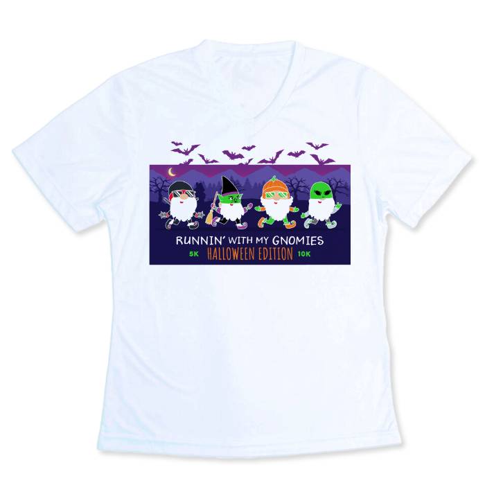 Women's Short Sleeve Tech Tee - Runnin' With My Gnomies® - Halloween Edition 5K/10K
