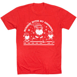Running Short Sleeve T-Shirt - Runnin' With My GnomiesÂ® - Christmas 2023