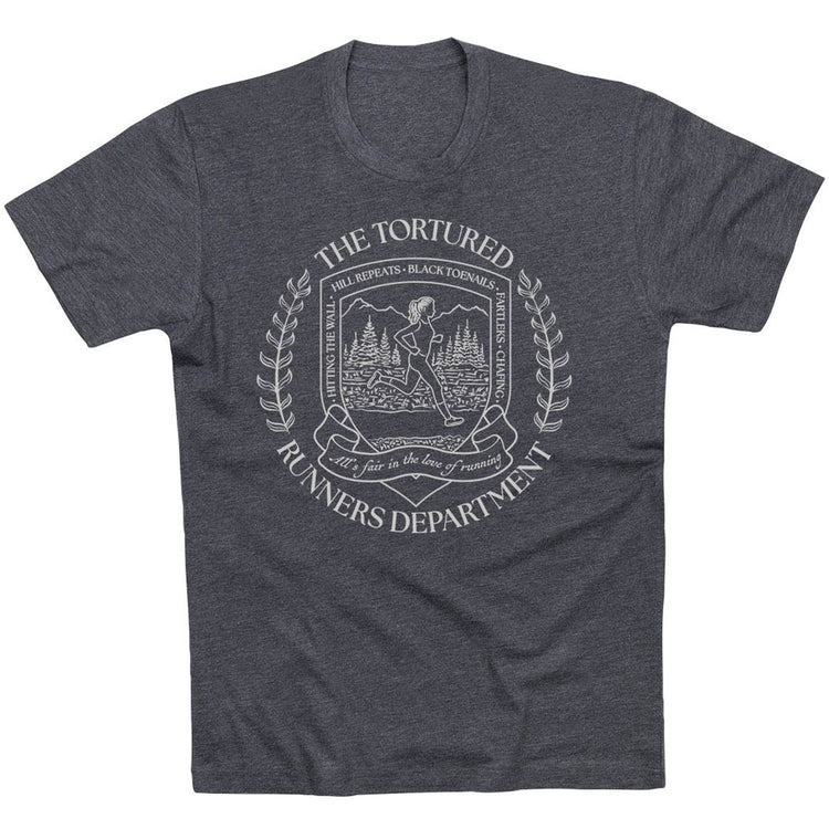 Running Short Sleeve T-Shirt - The Tortured Runners Department [Adult Medium/Charcoal] - SS