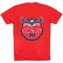 Running Short Sleeve T-Shirt - We Run Free Because Of The Brave [Adult X-Large/Red] - SS