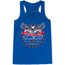 Flowy Racerback Tank Top - We Run Free Because Of The Brave