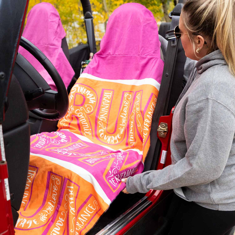RunTechnology® Athletic Moisture-Wicking Towel Car Seat Cover - Run With Inspiration