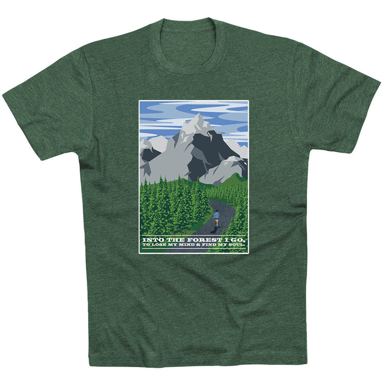 Running Short Sleeve T-Shirt - Into the Forest [Adult Large/Forest Green] - SS