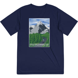 Men's Running Short Sleeve Performance Tee - Into the Forest [Adult Medium/Navy] - SS