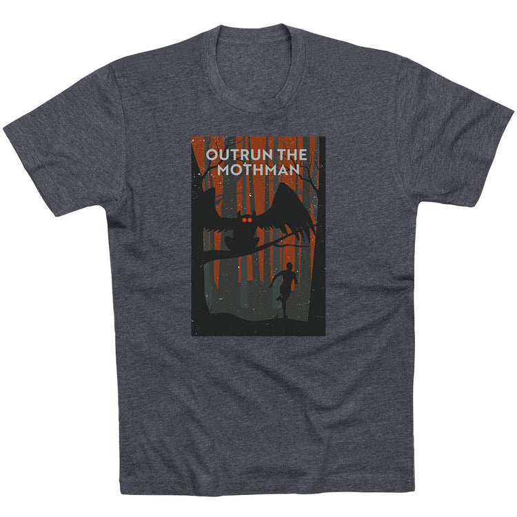 Running Short Sleeve T-Shirt - Outrun the Mothman [Adult Medium/Charcoal] - SS