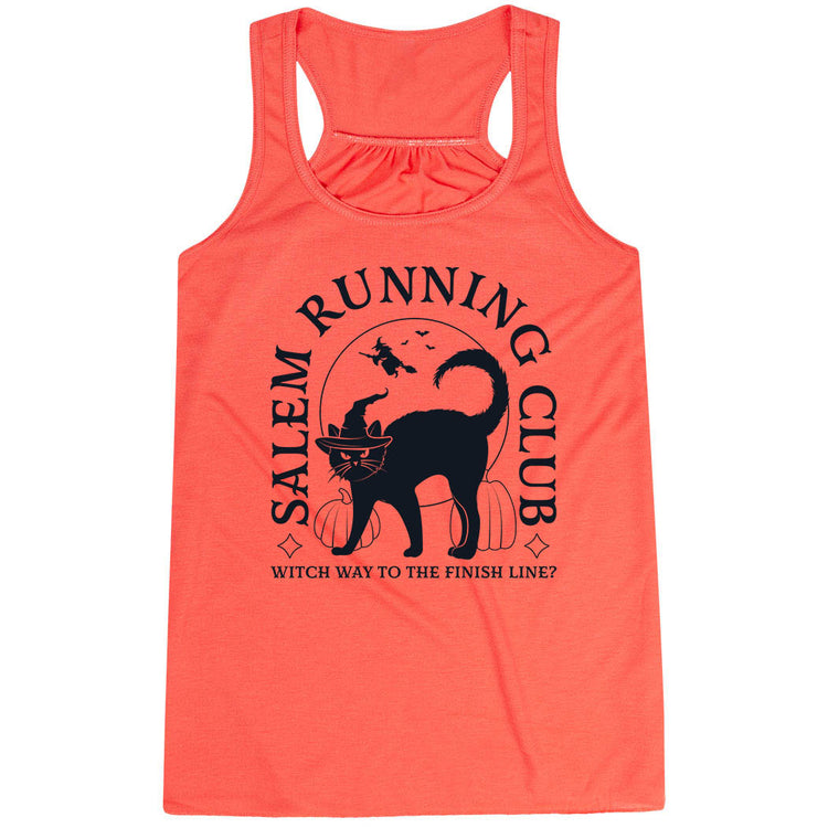 Flowy Racerback Tank Top - Salem Running Club [Adult Small/Coral] - SS