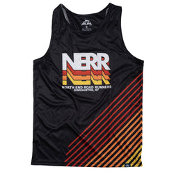 Black tank top with colorful 'NERR' logo on a white background