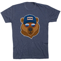 Running Short Sleeve T-Shirt - Bear Run [Adult Large/Navy] - SS