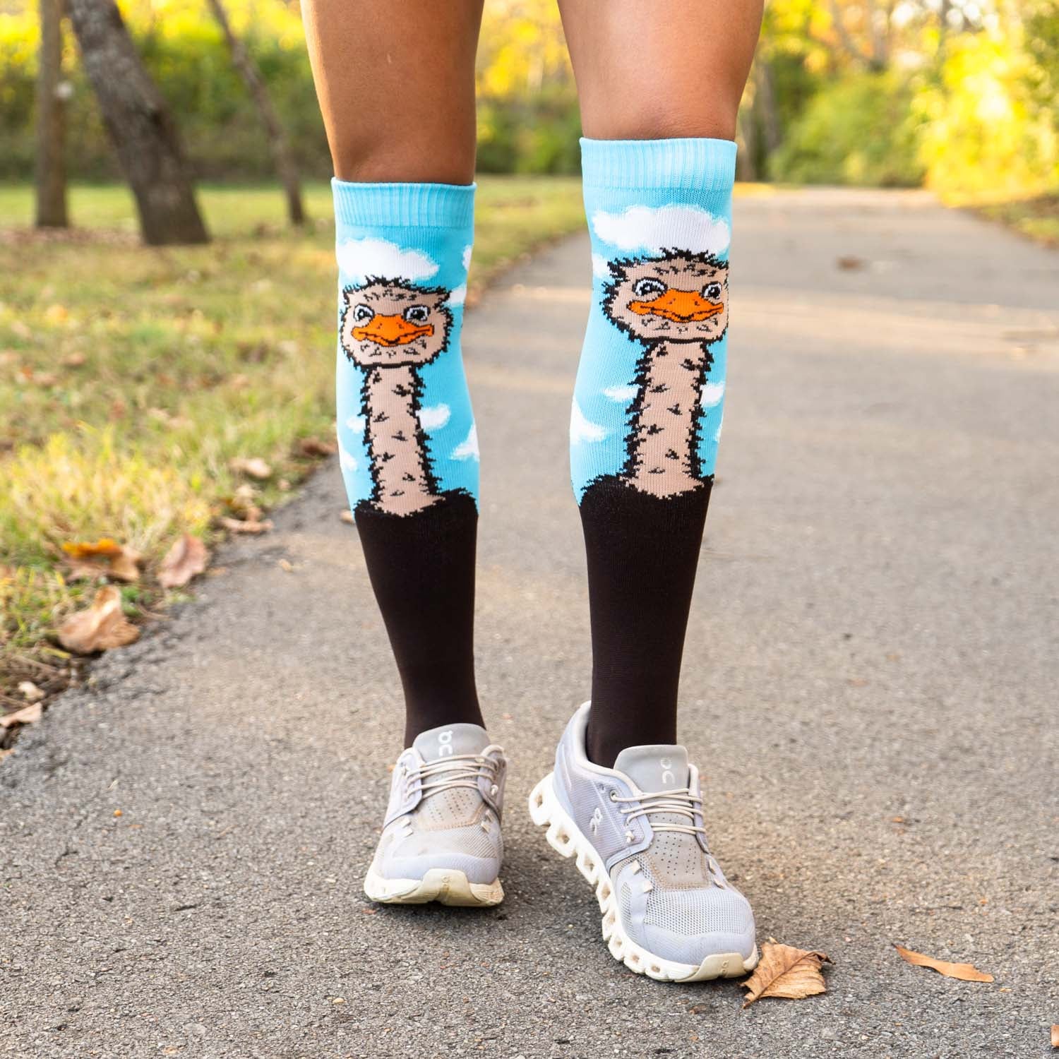 Woven Knee-High Socks - Oh Hello Ostrich Here | Gone For a Run
