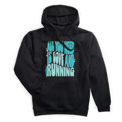 Statement Fleece Hoodie - All You Need is Love and Running