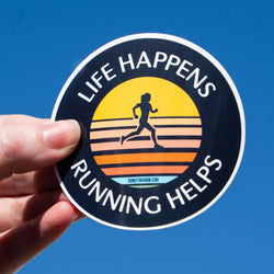 Running Sticker - Life Happens, Running Helps