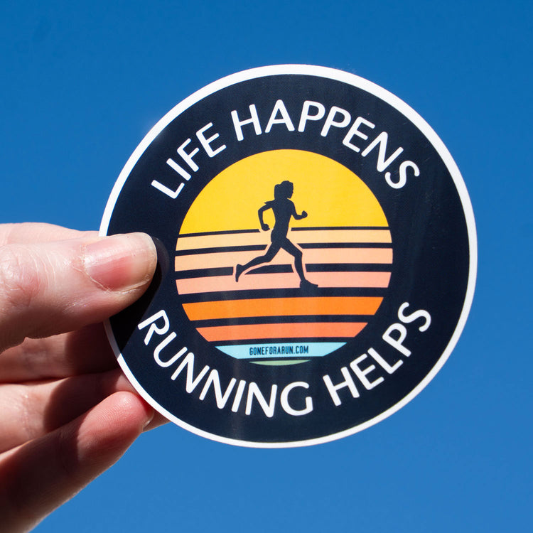 Running Sticker - Life Happens, Running Helps