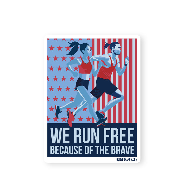 GFAR Running Sticker - We Run Free Because of the Brave