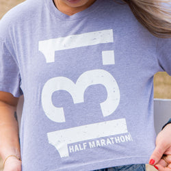 Running Short Sleeve Crop Tee - 13.1 Half Marathon Vertical