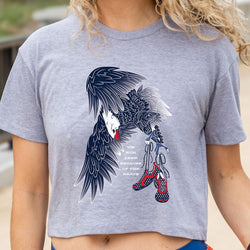 Running Short Sleeve Crop Tee - Because of The Brave