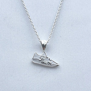 Sterling Silver Run Shoe Necklace