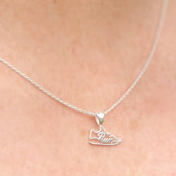 Sterling Silver Run Shoe Necklace