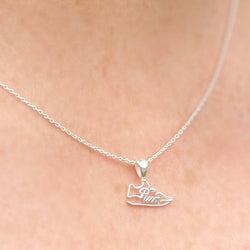 Sterling Silver Run Shoe Necklace