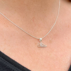 Sterling Silver Run Shoe Necklace