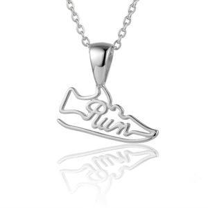 Sterling Silver Run Shoe Necklace
