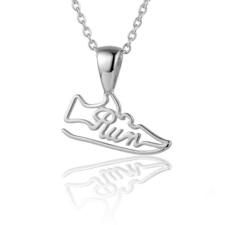 Sterling Silver Run Shoe Necklace