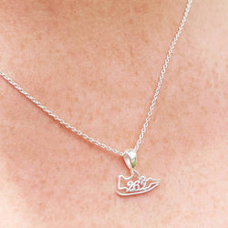 Sterling Silver 26.2 Shoe Necklace