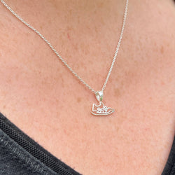 Sterling Silver 26.2 Shoe Necklace
