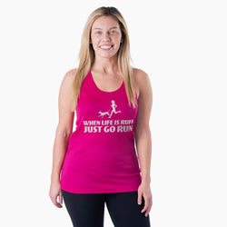 Women's Racerback Performance Tank Top - Life is Ruff