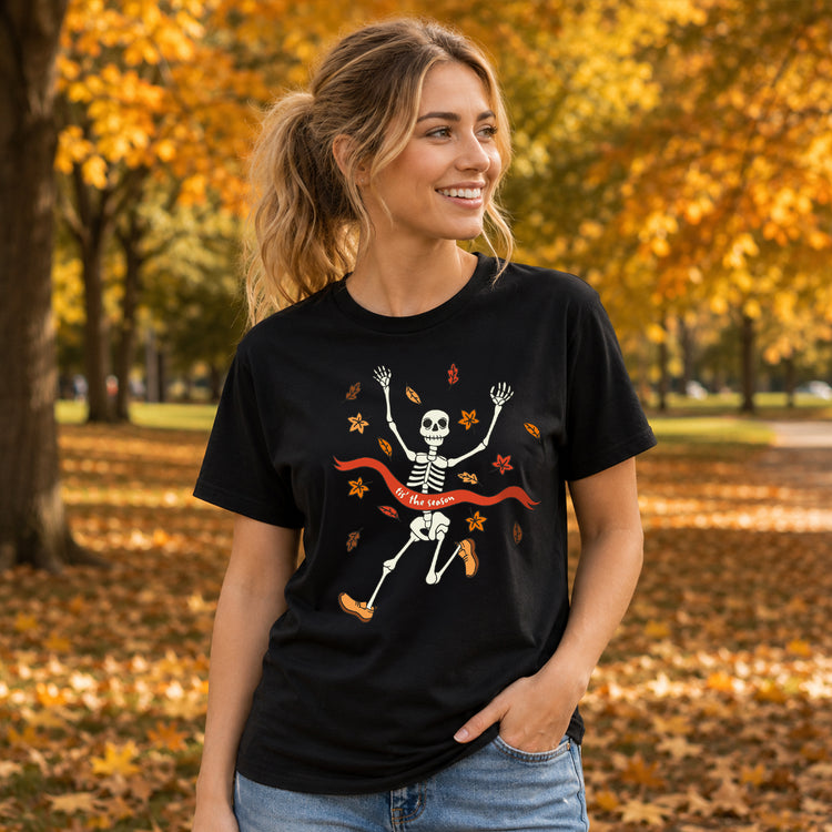 Running Short Sleeve T-Shirt - 'Tis the Season Skelly